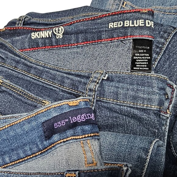 5 Pairs of Blue Denim Jeans Assorted Scrap Crafts Quilting DIY Upcycle Job Lot - Picture 2 of 4